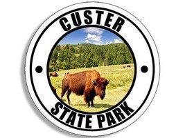 4&quot; Custer State Park Buffalo Helmet Bumper Usa Made Sticker Decal - £13.58 GBP