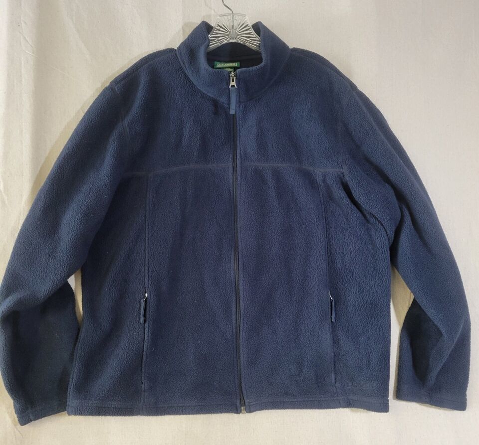 Primary image for Vintage LL Bean Mens Polartec Full Zip Fleece Jacket Large Navy Blue Pocket ALA2