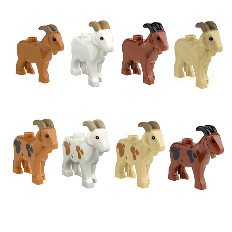 Play Animals Cute Sheep Goat Cow Pig Dog Chicken Livestock Figures MOC Building  - £23.09 GBP