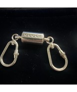 Gucci Keychain Charm Keyring Silver Logo Engraved GY18 - $1,497.53 MXN