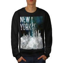 Wellcoda New York City Statue Mens Sweatshirt, American Casual Pullover Jumper - £24.11 GBP+