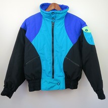 Roffe Skiwear Colorblock Puffer Jacket Vintage 1990s Women&#39;s Large - £23.28 GBP
