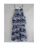 Cals Women&#39;s Blue &amp; White Sleeveless Romper Size Medium - $16.82