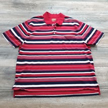 Foundry Men 2XL Short Sleeve Polo Shirt Stripe Blue Red White Casual Act... - $18.48