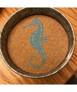 Seahorse Coaster Set Made Of Cork And Metal Set Of 4 - $10.00