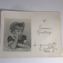 RPPC Christmas Young Girl 1940s 1950s? Real Photo Postcard - £6.37 GBP