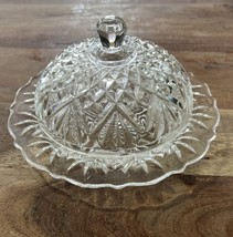 Vintage Anchor Hocking Round Dish Lid Covered Clear Glass Dome Cheese Bu... - $18.00