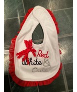 Koala Kids Girl&#39;s Red White &amp; Cute One size Bib *New Without Tags* ii1 - $7.99