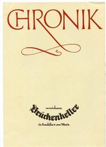 Chronik Bruckenkeller Weinhaus in Frankfurt an Main Germany 1400 1926  - £30.07 GBP