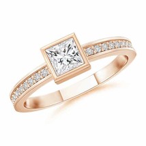 ANGARA Princess Diamond Stackable Promise Ring in 14K Gold (HSI2, 0.26 Ctw) - £720.47 GBP