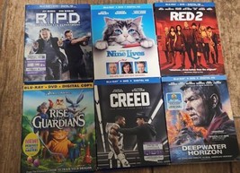 Blu-Ray + DVD Lot Of 6 RIPD, Nine Lives, Red 2, Creed - £12.45 GBP
