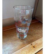 RARE Solemn Oath Brewery Clear w Red White &amp; Blue Beer Glass - 6 and 1/8... - £15.30 GBP