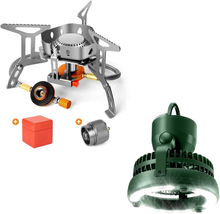 Bundle - 2 Items 3500W Windproof Camp Stove Camping Gas Stove Portable C... - £63.10 GBP
