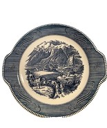 ROYAL China CURRIER AND IVES -Tab Handled Cake Plate Vintage The Rocky M... - €12,87 EUR