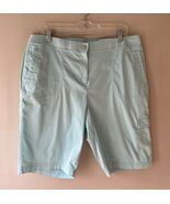 Chicos Sz L Zenergy Toni Washed Shorts Turquoise Pockets Stretch Bermuda - €20,65 EUR