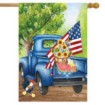 Old Days Summer House Flag Pickup Truck Patriotic 28&quot; X 40&quot; - £23.05 GBP