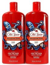 2 Bottles Old Spice 25.3 Oz Krakengard 2 In 1 For The Hair Shampoo &amp; Conditioner - £27.13 GBP