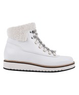White Mountain Womens 9.5 M White Smooth Faux Fur Lined Lace Up Booties ... - $39.19