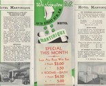 The Martinique Hotel Brochure &amp; Map Washington DC 1930&#39;s - $17.82