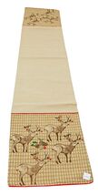 Reindeer Jute Table Runner 14x72 inches Hemmed with Backing - $12.86