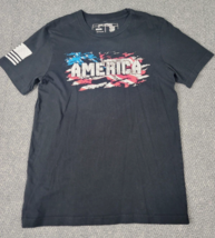 Adam Calhoun T-Shirt Mens M America Acal Apparel Black Made In USA Flag - £18.70 GBP