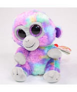 Ty Beanie Boos Zuri Purple Colorful Monkey Plush Stuffed Animal 2019 Wit... - £6.55 GBP