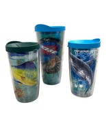 Guy Harvey Set Of 3 Insulated Travel Tumblers Tervis Lids Nautical Shark... - $631.14 MXN