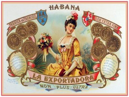 493.Cuban Vitola Poster&quot;La Exportadora&quot;Cigar Smoking Room decor.Interior design - £12.70 GBP+