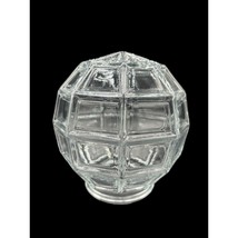 Vintage Clear Glass Art Deco Faceted Replacement globe Shade - $49.50