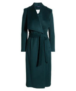 New Womens Cole Haan Coat 8 Wool Blend Trench Dark Green Petroleum Tie W... - £582.66 GBP