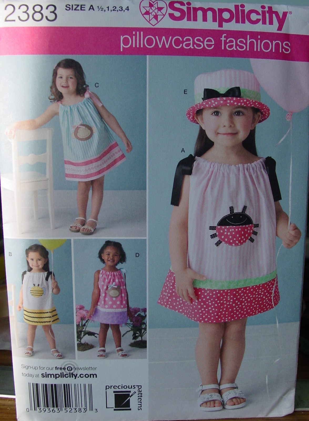 Sewing Pattern 2383 size 1/2 - 4 Pillowcase Dress (USED) Complete - $4.99