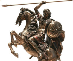 Alexander the Great on Horse Macedonian King Warrior Statue Sculpture - $172.90