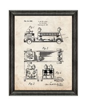 Toy Fire Truck Patent Print Old Look with Black Wood Frame - £19.61 GBP+