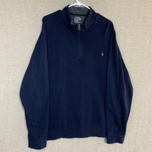 Polo Ralph Lauren Sweater Mens 2XB Navy Blue Performance Cotton 1/4 Zip ... - $29.99