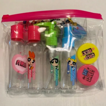 Powerpuff Girls 7pc Lot Travel Set Spray Squirt Bottles, Lidded Containe... - £12.52 GBP