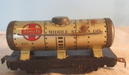 LIONEL LINES  GREY MIDDLE STATES OIL SANTA FE CAR METAL  STEAM LOCOMOTIV... - £17.98 GBP