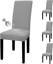100% Waterproof Dining Room Chair Cover Set of 4, Stretch Jacquard P - $92.09 CAD