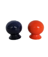 Vintage Fiesta Fiestaware Blue &amp; Orange Ball Salt &amp; Pepper Shaker Set - $24.99