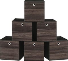 Storage Box, Set of 6 Storage Boxes, 30 x 30 x 30 cm, Chestnut Brown RFB102K01 - £79.38 GBP