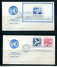 Costa Rica 1961 2 FDC UN Sc 325-4/C329 Imperf Sheet  12688 - £7.76 GBP