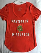 Fifth Sun Masters in Mistletoe T Shirt Top Women Size XL Red Funny Chris... - £7.25 GBP
