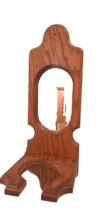 Wood Oil Lamp Wall Holder with Mirror 10&quot; x 22&quot; tall Oak 1990&#39;s Y2K - £17.88 GBP
