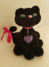Gund Miss Cattitude 44837 Black Cat Plush Stuffed Animal Purple Heart - £23.64 GBP
