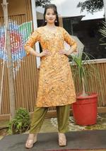 Traditional Jaipur Women&#39;s Fabric - Riyon 2 Piece Kurti with Chiffon Duptta (Lar - £19.51 GBP