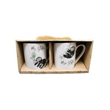 Ceramic Coffee Mugs Sloth Set Of Two Mr &amp; Mrs Sloffee 10 Strawberry Street New - £15.54 GBP