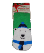 Air Plus Polar Bear Fuzzy Soft Plush Fleece Comfort Socks Aloe Vitamin E... - £9.47 GBP