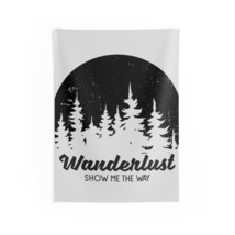 Custom Wall Tapestry - Adventure Wanderlust Forest Pine Trees - Black and White  - £21.35 GBP+