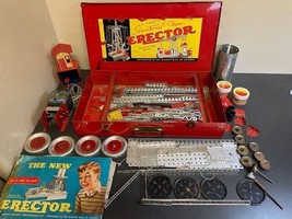 Vintage Gilbert Erector Set No. 7 1/2 Clean Motor Works 98% Complete See VIDEO - £137.98 GBP