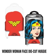 DC Comics Wonder Woman Die-Cut Face Beer Huggie Can Cooler Koozie NEW UN... - $7.84