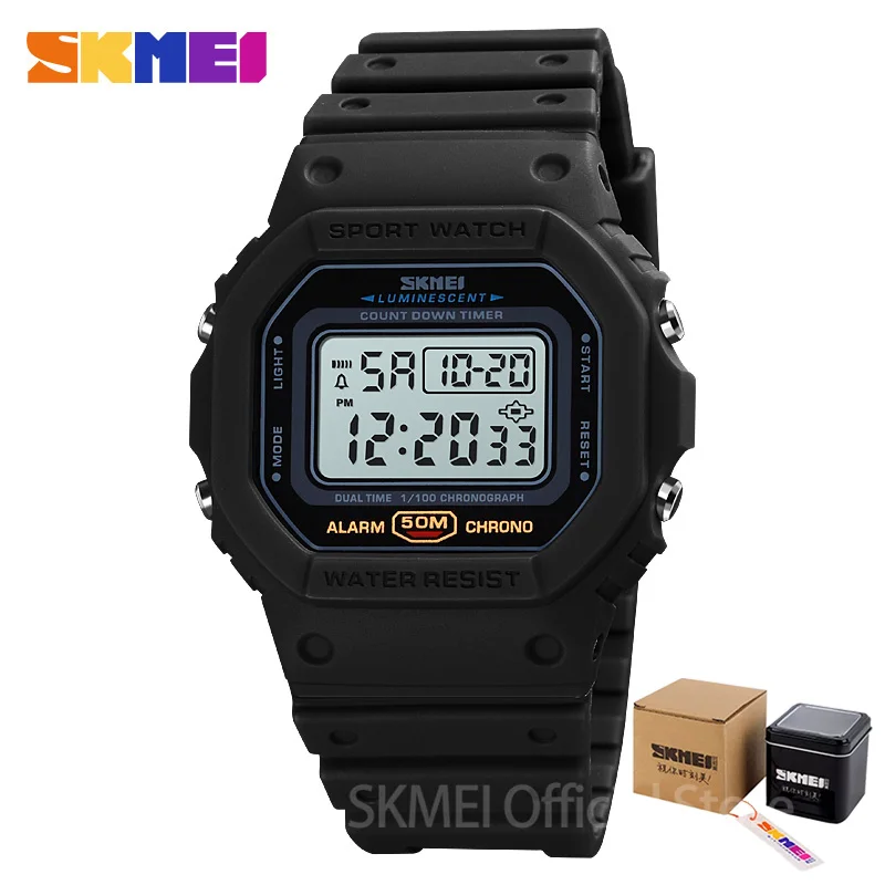  digital sport watch men 2 time count down mens wristwatches fashion retro male watches thumb200